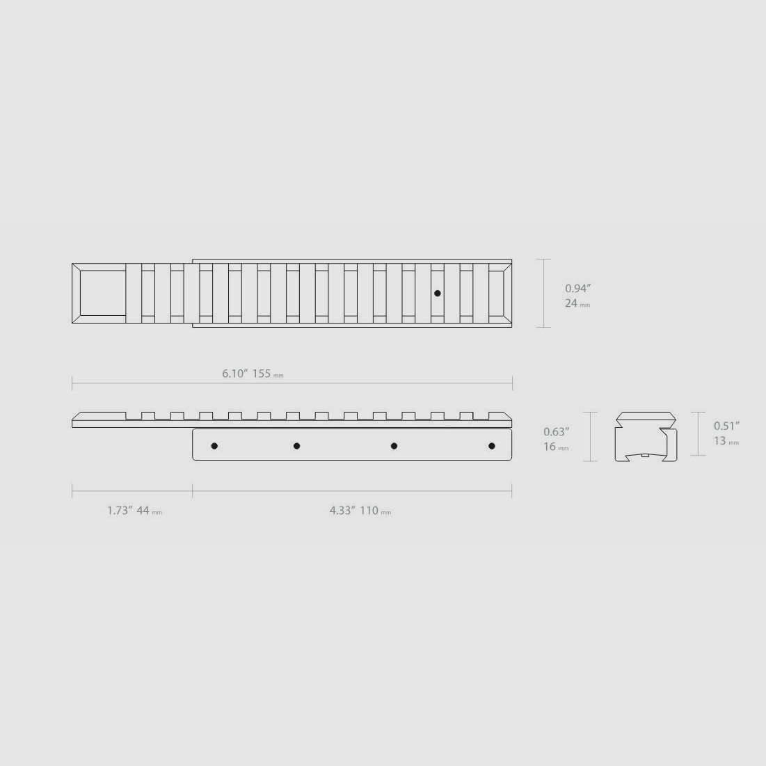 HAWKE 22401 Adapterschiene 11MM AIRGUN / 3/8" RIFLE TO WEAVER / PICATINN 1 Stück