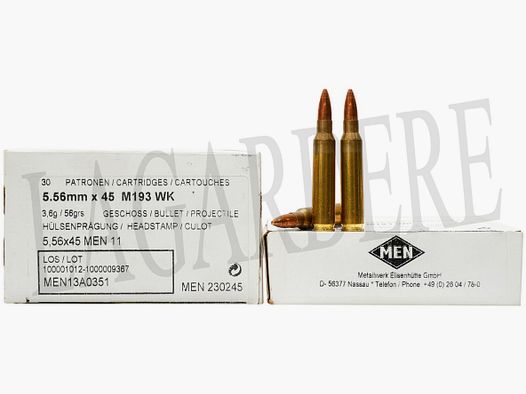 MEN M193 WK 56 GRS (cartuccia con proiettile)