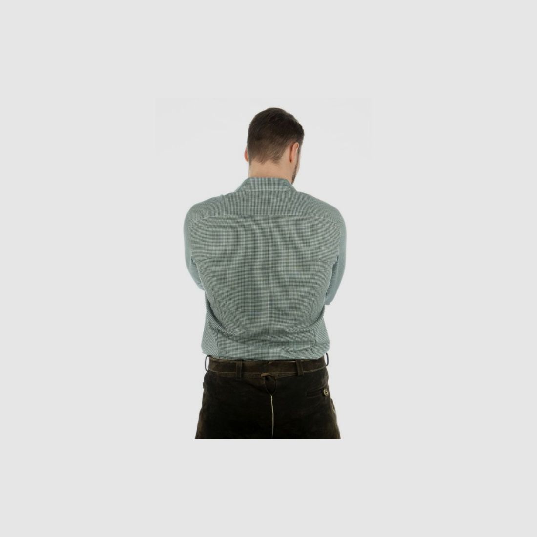 OS-Trachten H-Shirt Shark Collar and Chest Pocket with Embroidery | Dark Green, image 9 of 10