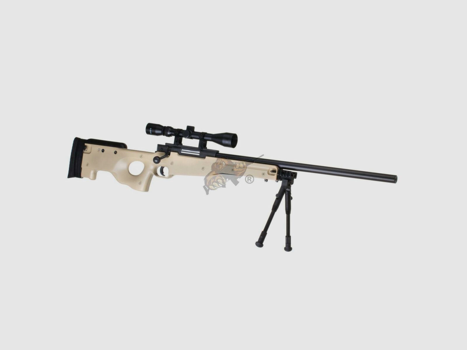 L96 Sniper Rifle Airsoft Set Upgraded Tan - Well -F-