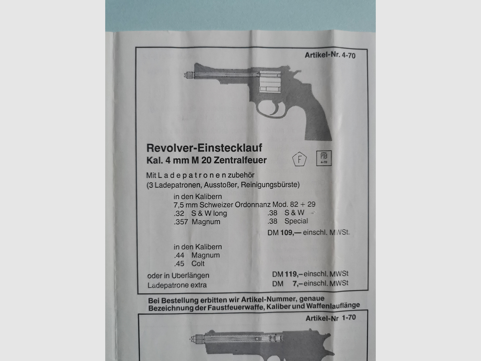 Wkład 4 MM M 20 do rewolweru .357 Magnum