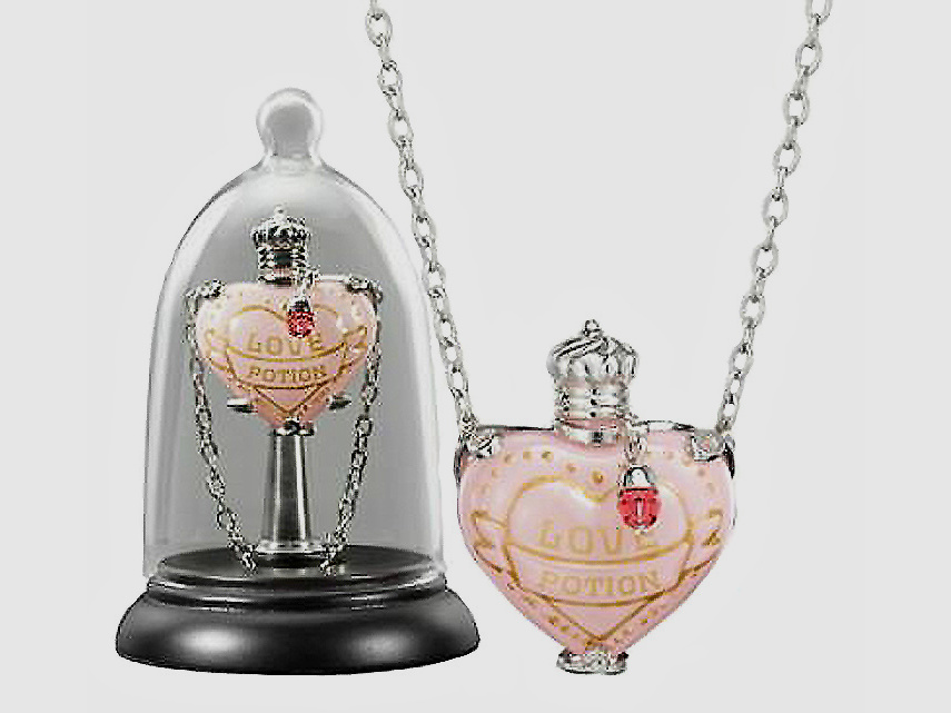 Colgante con cadena y vitrina de vidrio Love Potion
