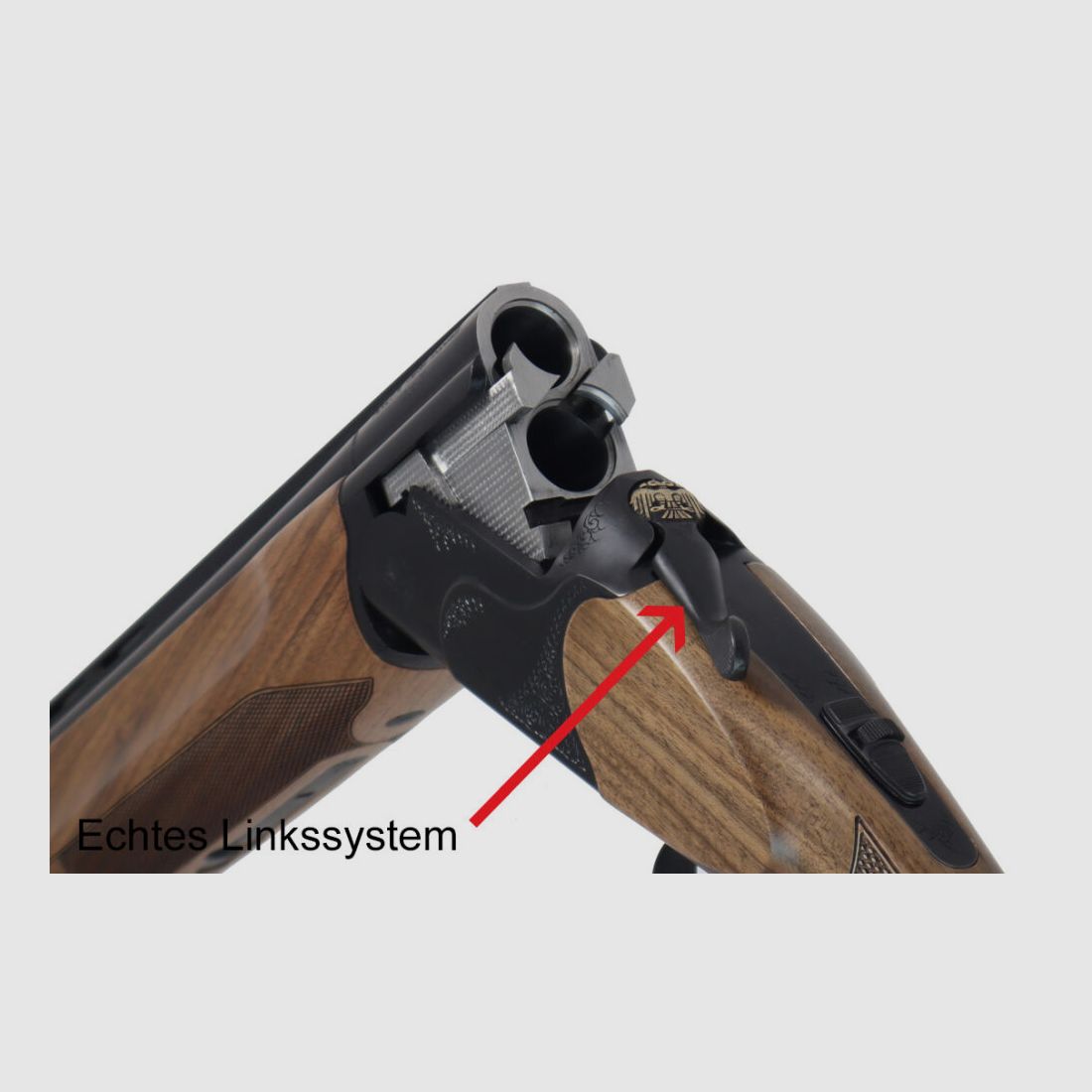 Huglu Bockdoppelflinte Victor schwarz echtes Linkssystem 71cm