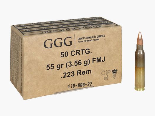 GGG .223 Rem. FMJ BT 3,6g/55grs. *1200 Schuss* 