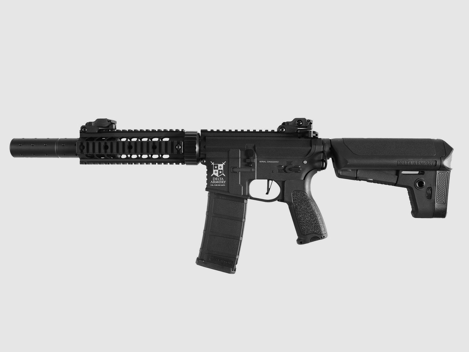 AR15 SilentOps 7 Zoll BRAVO Delta Armory Schwarz S-AEG Airsoft Gewehr Frei ab 18 Jahren