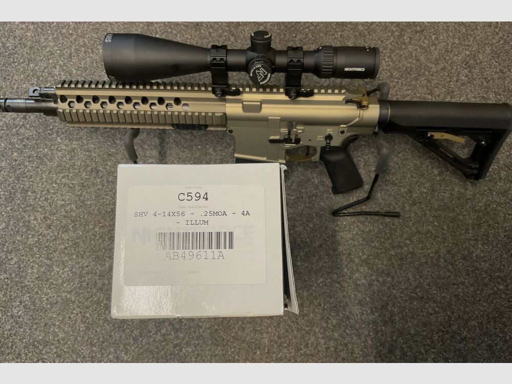 Waffen Burk BR10 308Win 12,5Zoll mit Nightforce Optik 4-14X56 4A