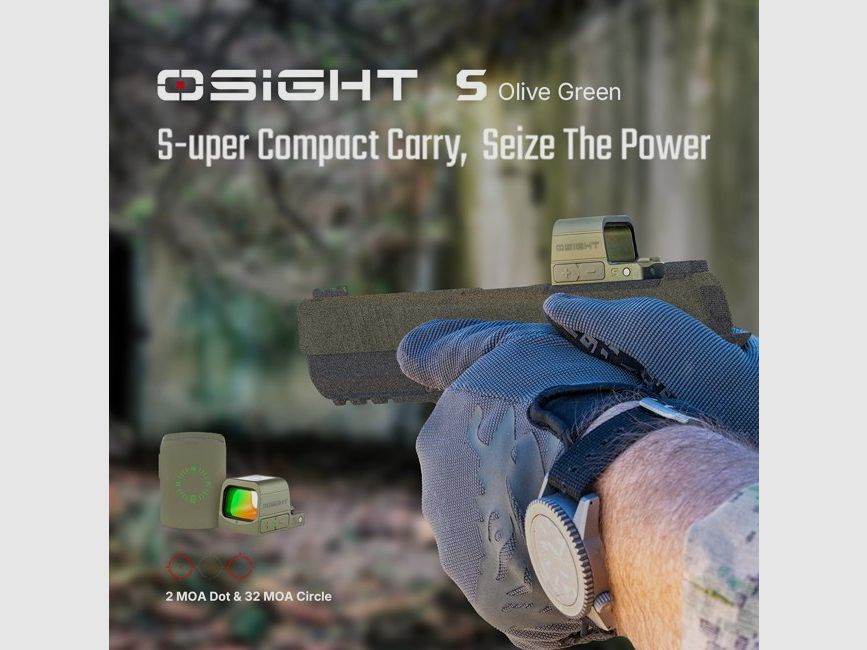 Olight Osight S Multi Reticle Reflex Sight 2 MOA Dot & 32 MOA Circle - Olive, Bild 8 von 18