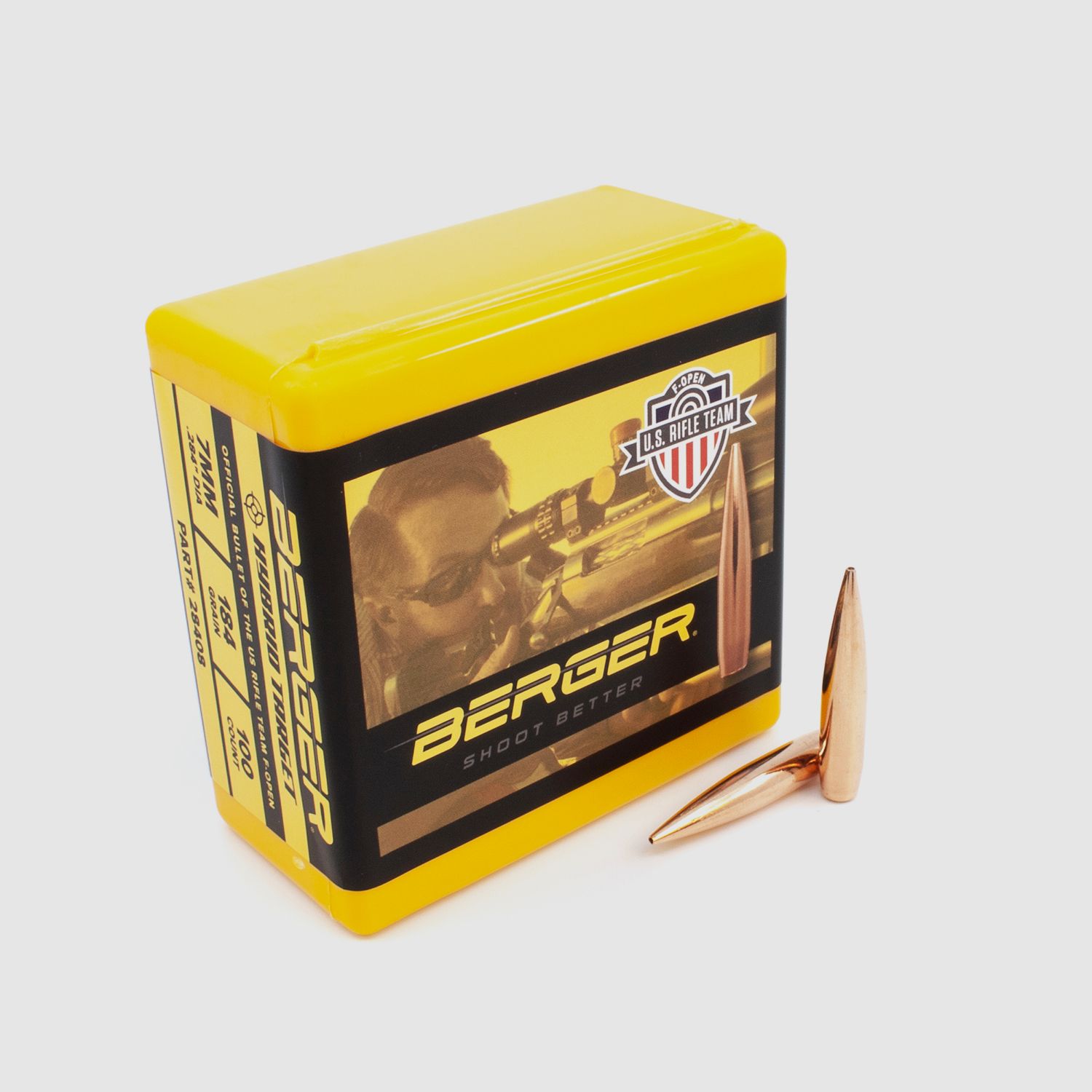 Berger Bullet 7mm/.284 F-Open Hybrid Target 184GR 100 Pieces