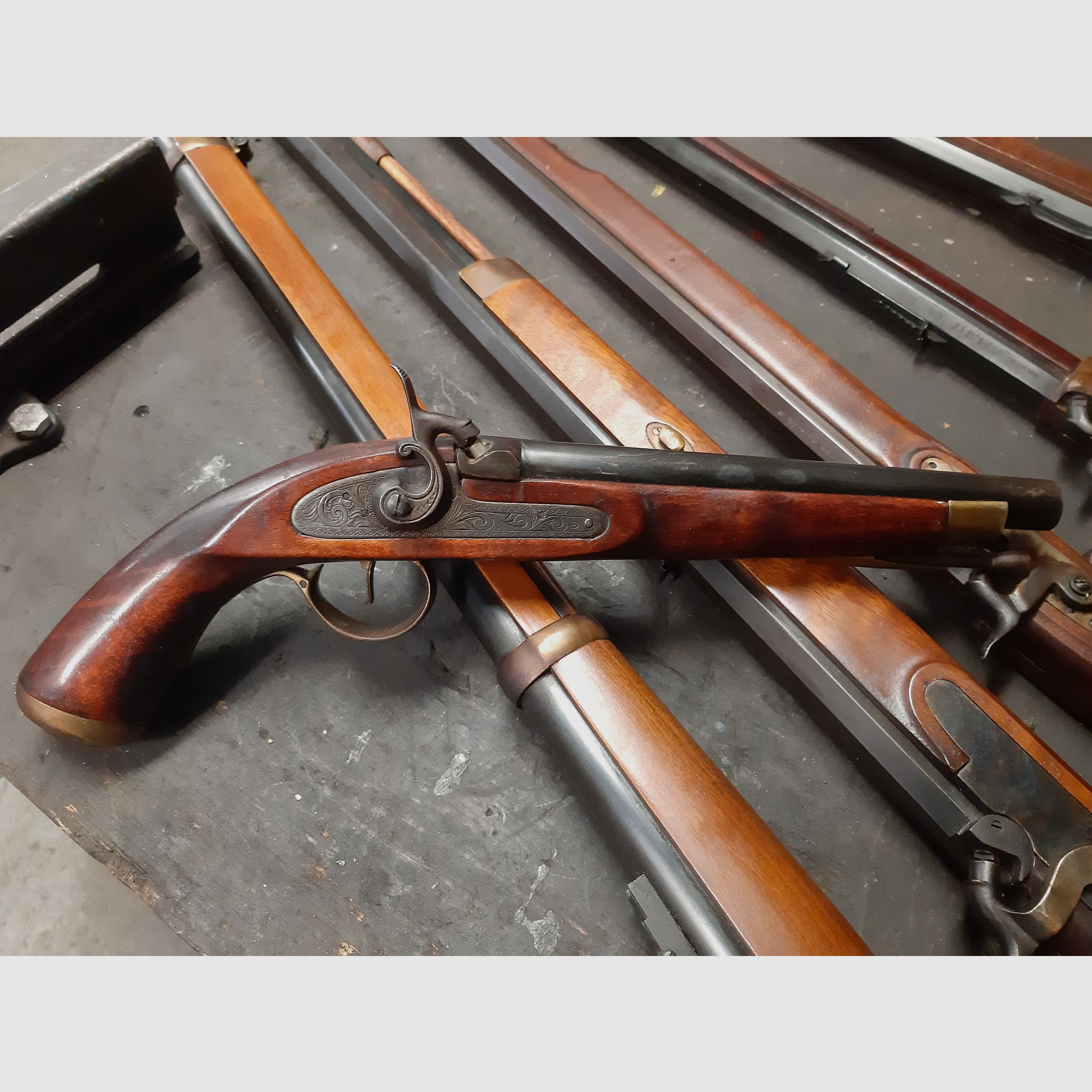 Cal. 45 muzzle-loading pistol percussion pistol made in Spain