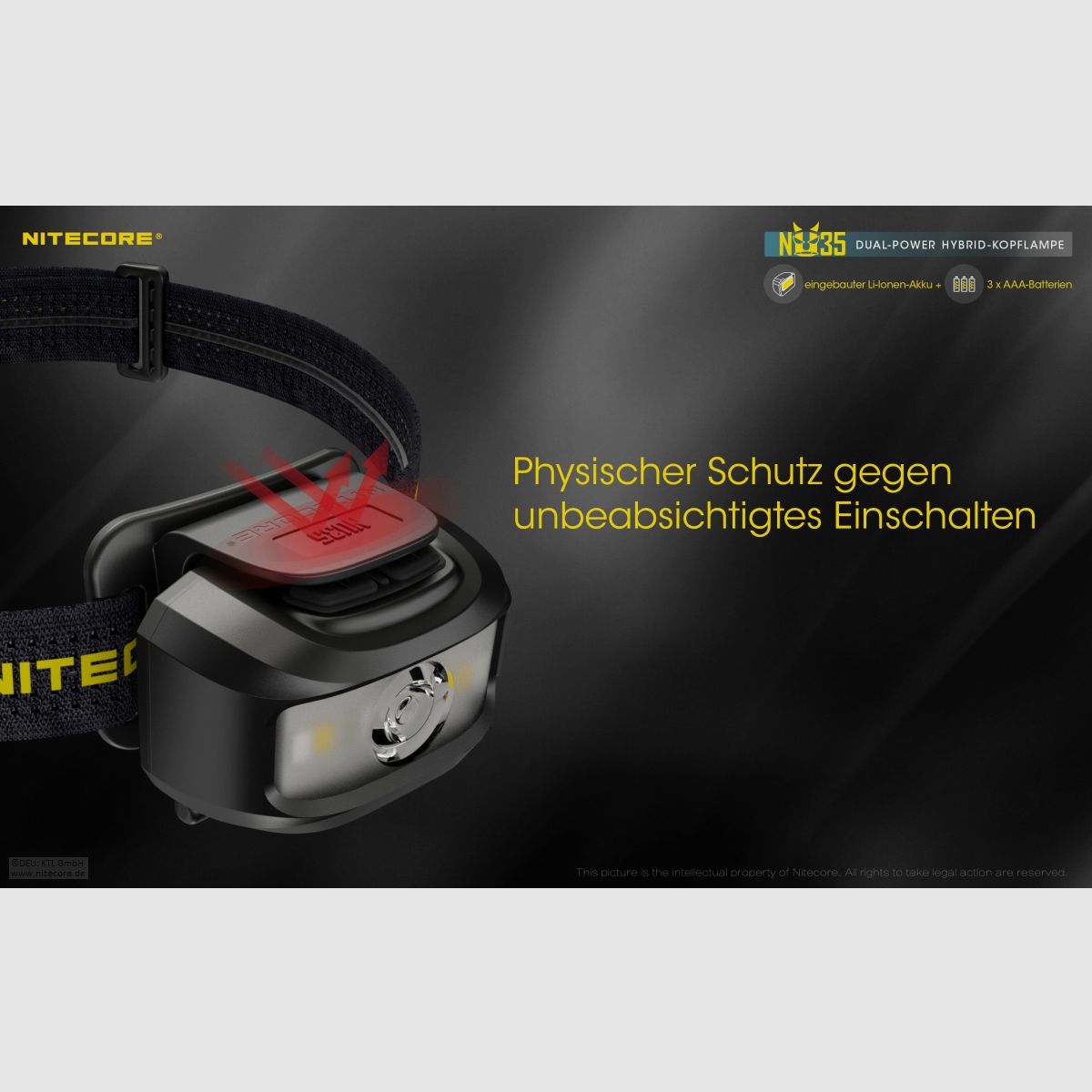 Nitecore NU35 Stirnlampe NU35 Dual Power