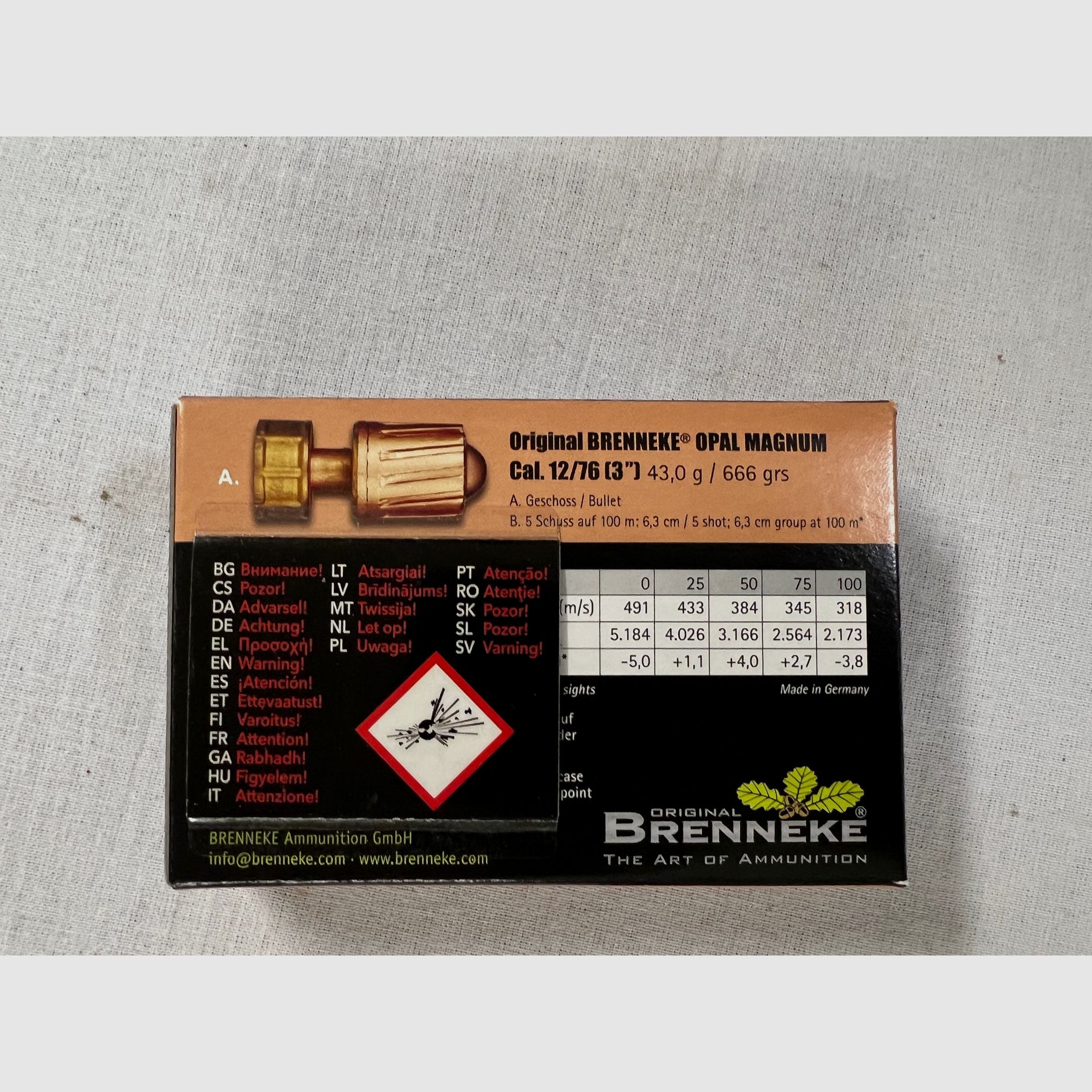 Brenneke 12/76 Opal Magnum 43,0g/666grs.
