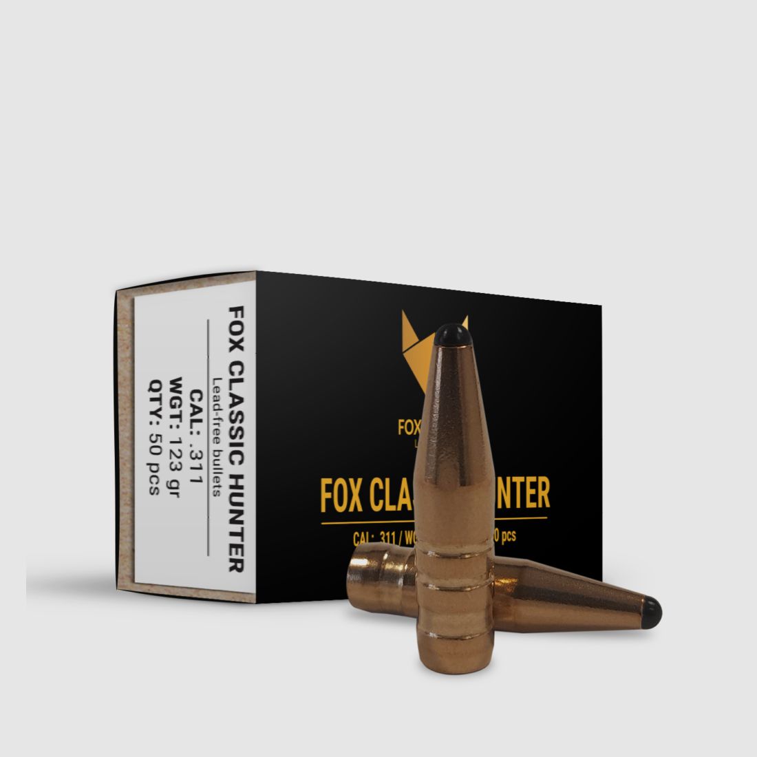 Fox Bullets Classic Hunter .311 8,0 g / 123 gr bleifreie Geschosse – 50 Stück