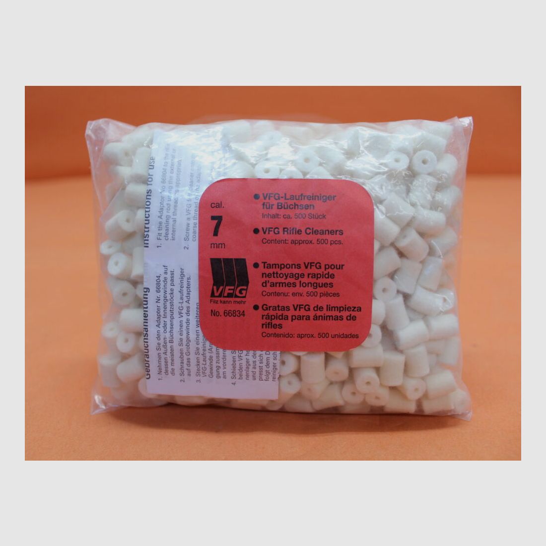 VFG. VFG loopreiniger 7,0mm (66834) 500 st. absorberend speciaal vilt