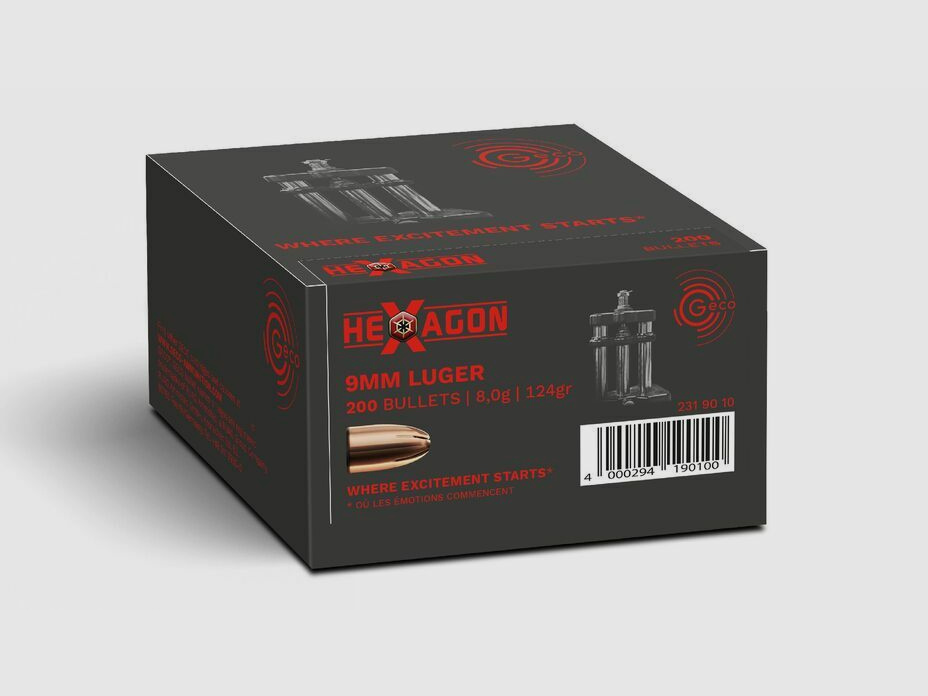 Geco projectiles Hexagone - 124 grs - 200 pcs