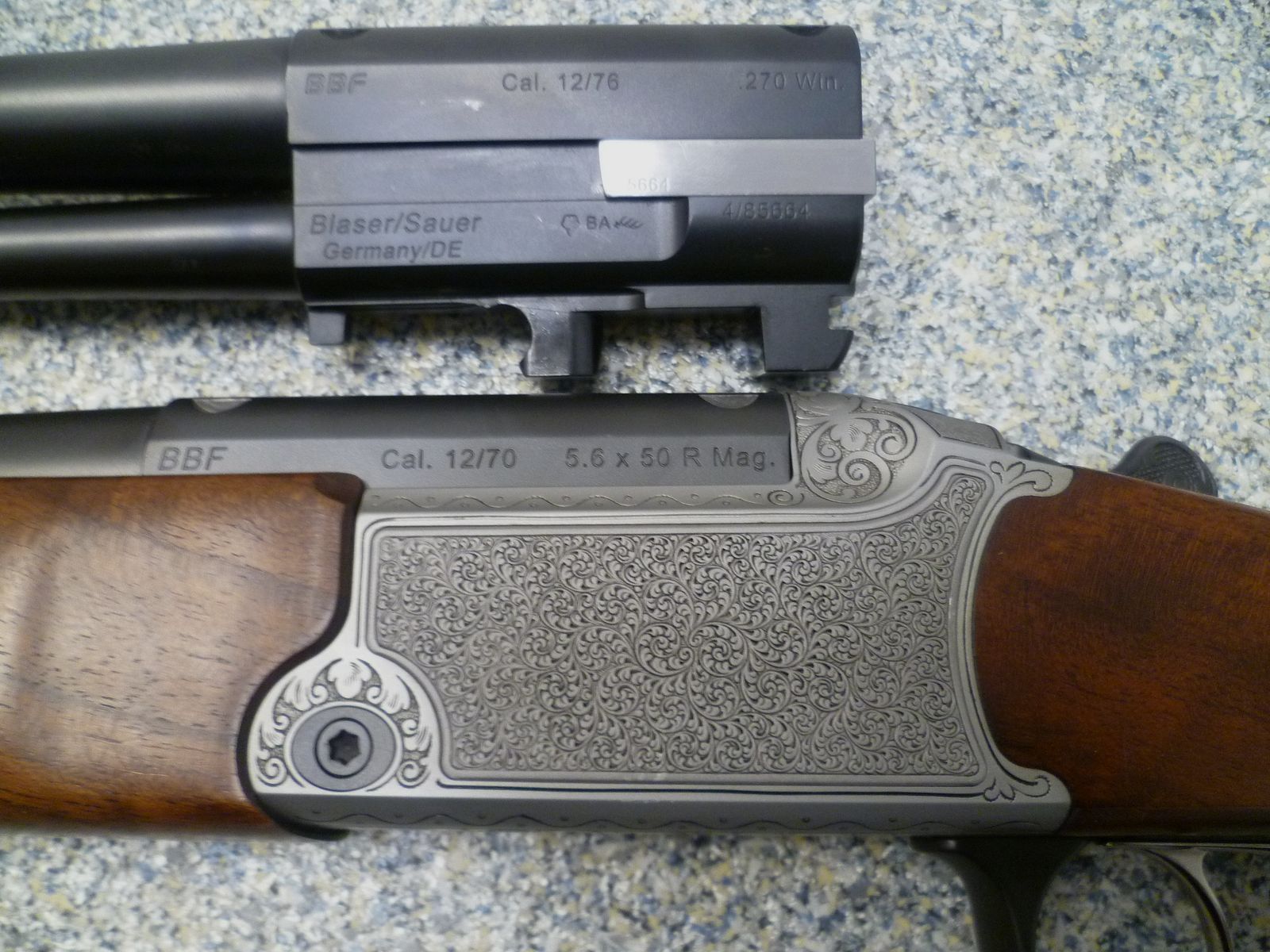 Bockbüchsflinte Blaser BBF 95 12/70 & 5,6x50R Mag. mit ATL 12/76 & .270 Win.