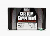 NOSLER pociski CUSTOM COMPETITION kal.22 (224) - 77gr HPBT opakowanie 250 szt. 53064