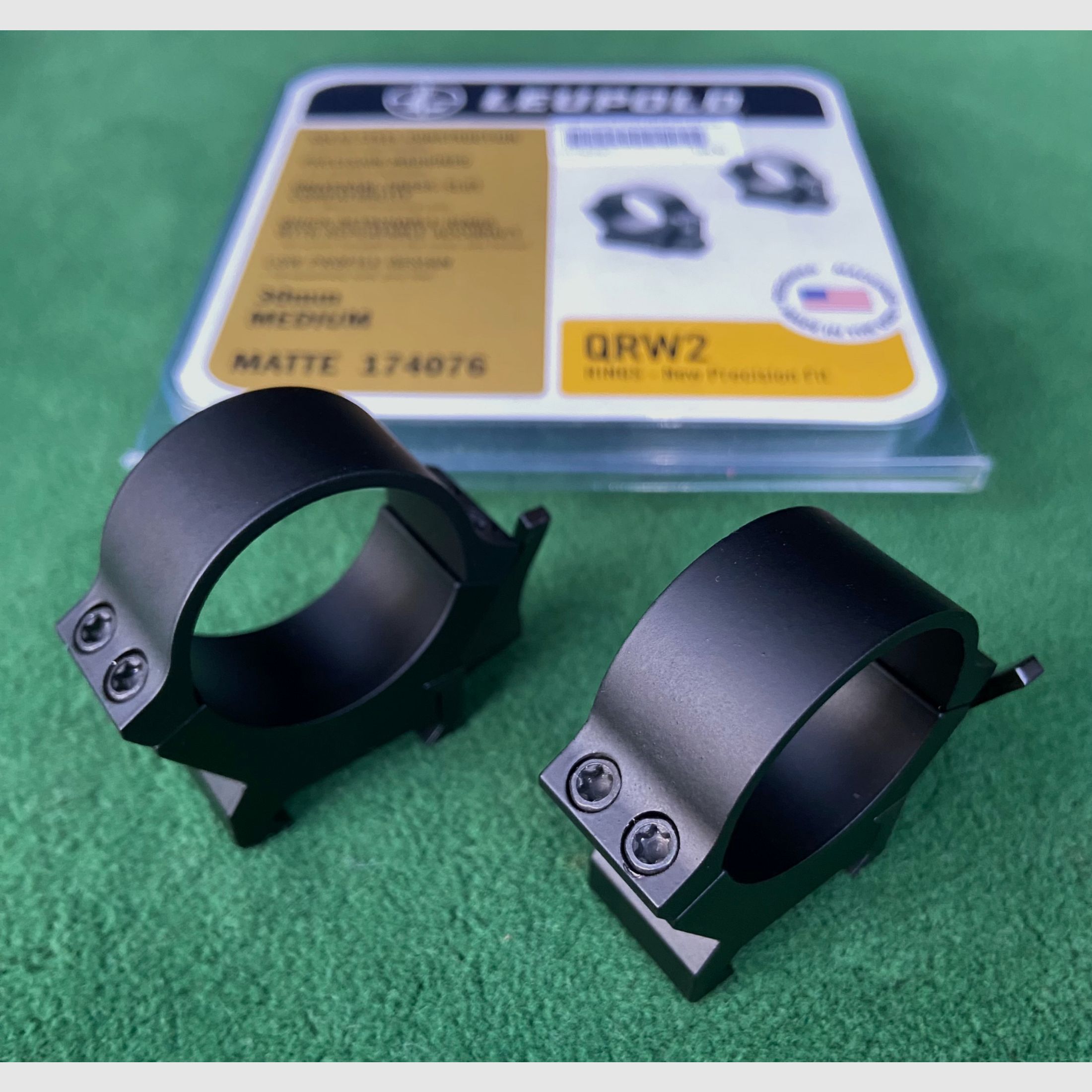 Leupold QRW2 Mounting RINGS 30mm Medium (H=9.13) with quick release lever, steel, matte, zdjęcie 3 z 4