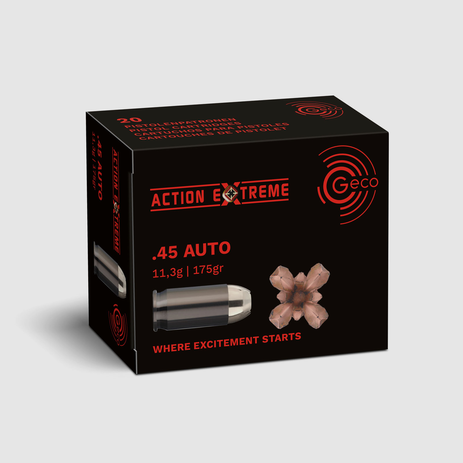 Geco Action EXTREME 11.3g - 175gr .45Auto
