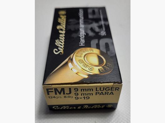 Sellier&Bellot 9mm Luger VM 124grs 1000 Schuss zu je 50 Stück