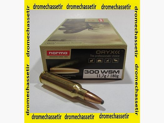 boite 20 cartouches calibre 300 WSM Norma oryx bonded 180 grains