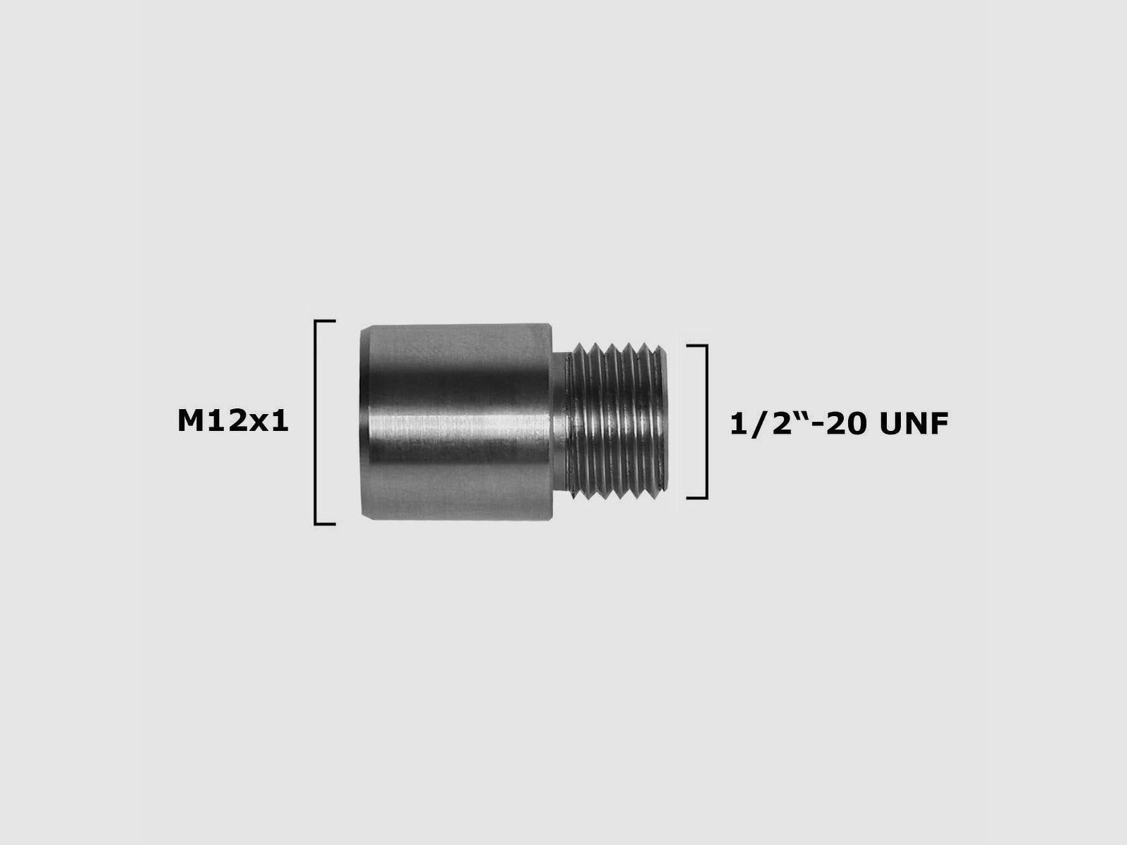 Adapter für Jagdmündungsbremse von M12x1 auf 1/2″x20 UNF (Modell S16), Bild 2 von 3