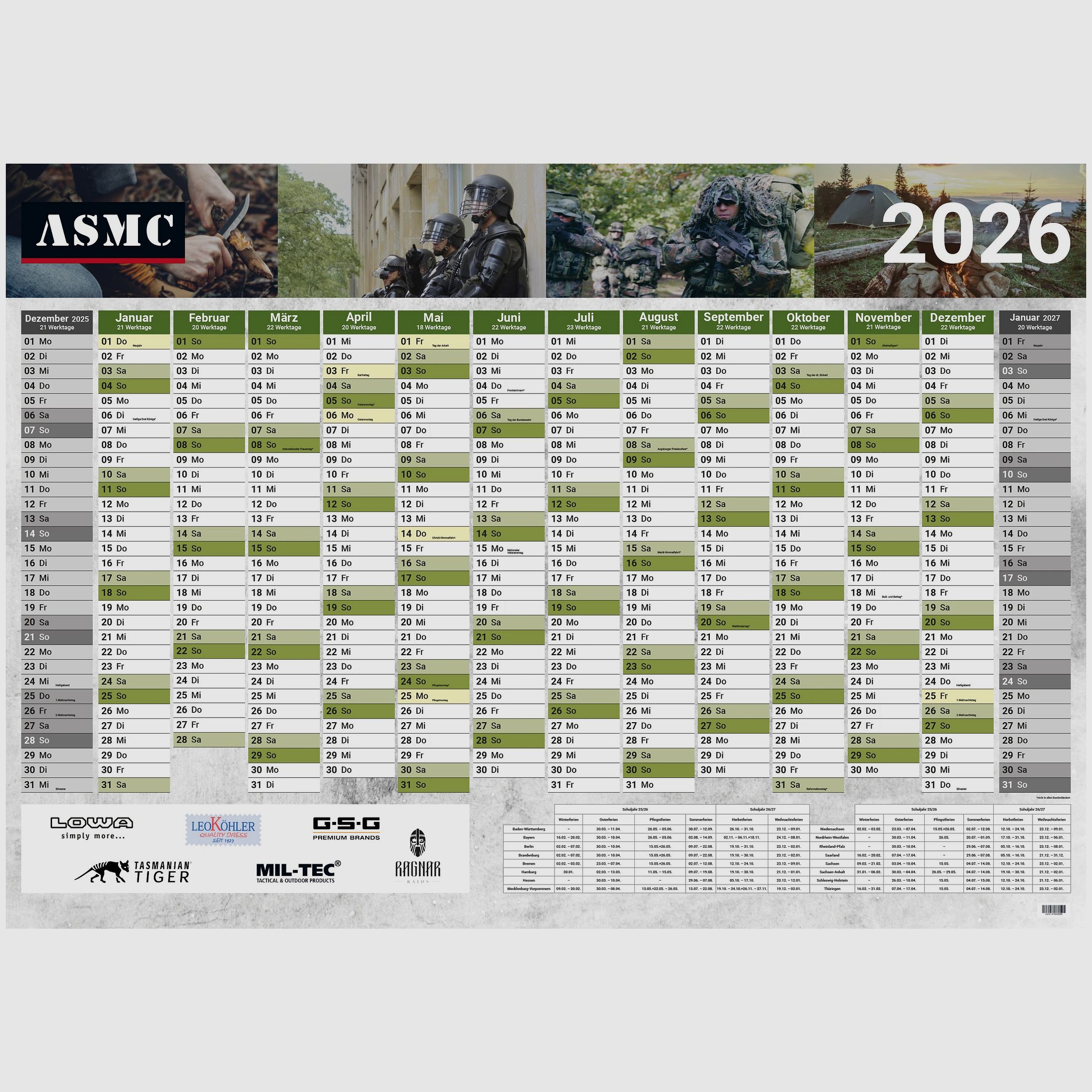 Calendario de pared A1 2026