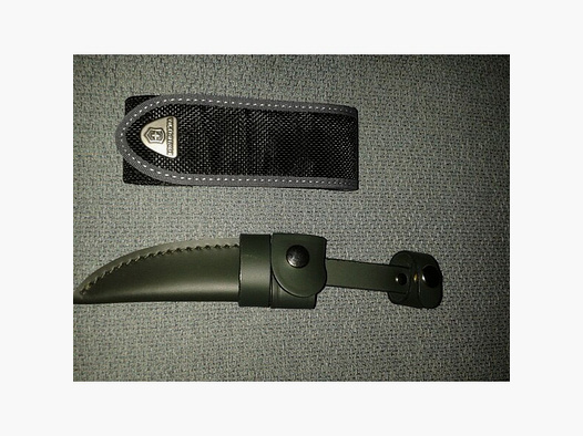 Victorinox Nylon Gürteletui Ranger schwarz u. Leder Messerscheide für Jagdnicker