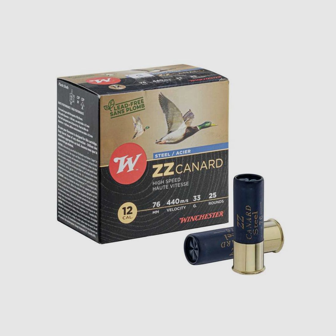 Cartouches Winchester ZZ Canard Acier - Cal. 12/76 Hautes Performances - ZZ CANARD n°3, image 1 sur 4