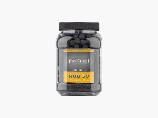 500 Gummigeschosse T4E Kal.50 matte schwarze Gummibälle