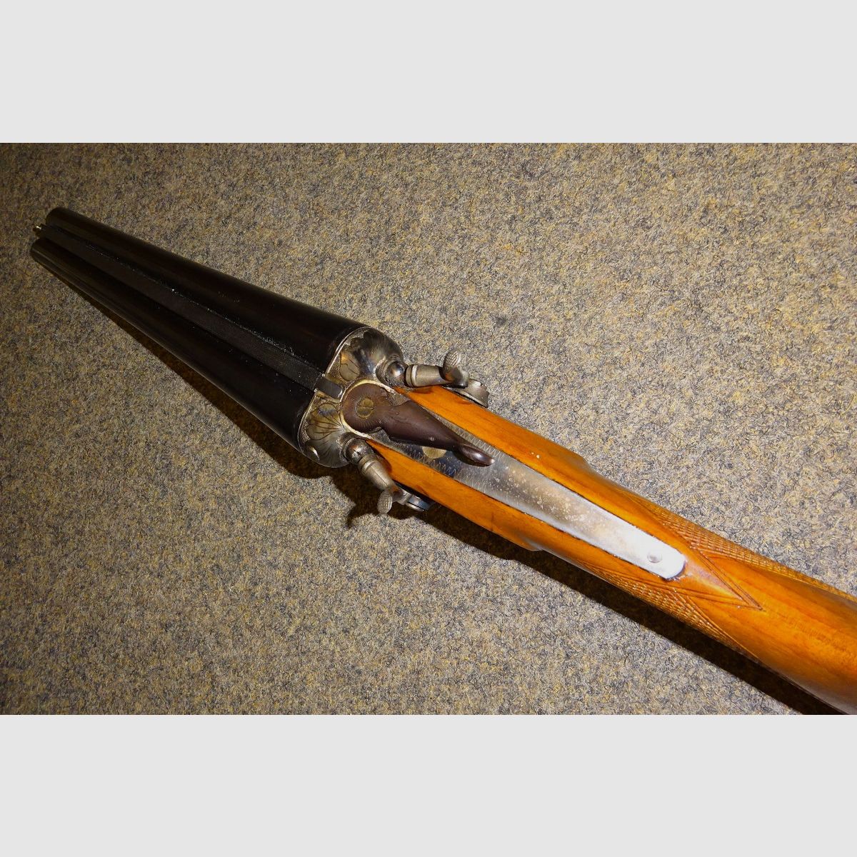 Kutscherflinte - Hahn-Doppelflinte von NORIS, Kal. 12/70, gekürzt von Meisterhand