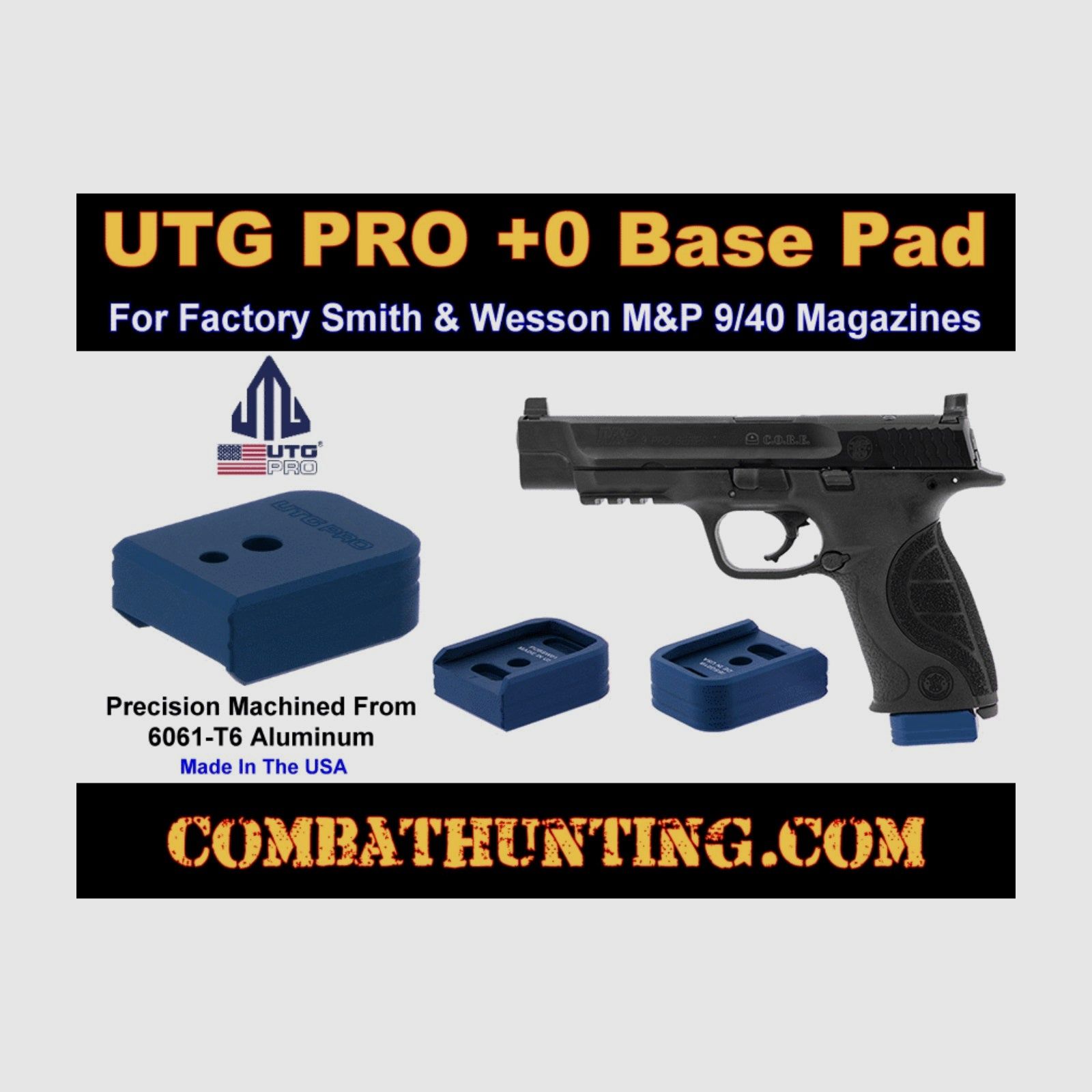 UTG PRO +0 Base Pad, S&W M&P 9/40, Aluminum