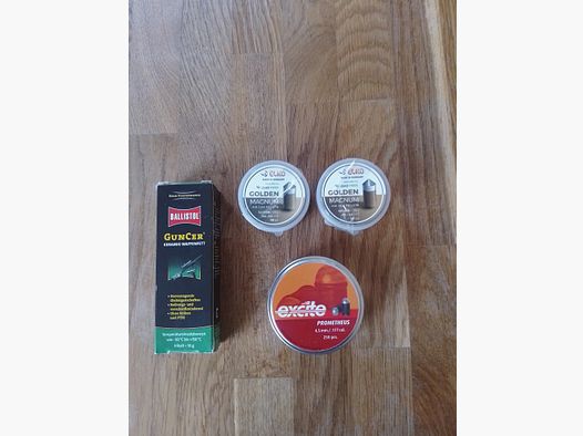 Luftgewehrmunition Spitzkopf-/ Rundkopf Diabolo 4,5mm / .177 cal. Diabolos + Waffenfett 