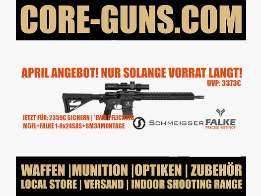 Schmeiser M5FL OFERTA DE ABRIL Schmeisser M5FL rifle semiautomático 223Rem incluido Schmeisser SM34 QM montaje y Falke 1-8x24SAS PVP: 3380€