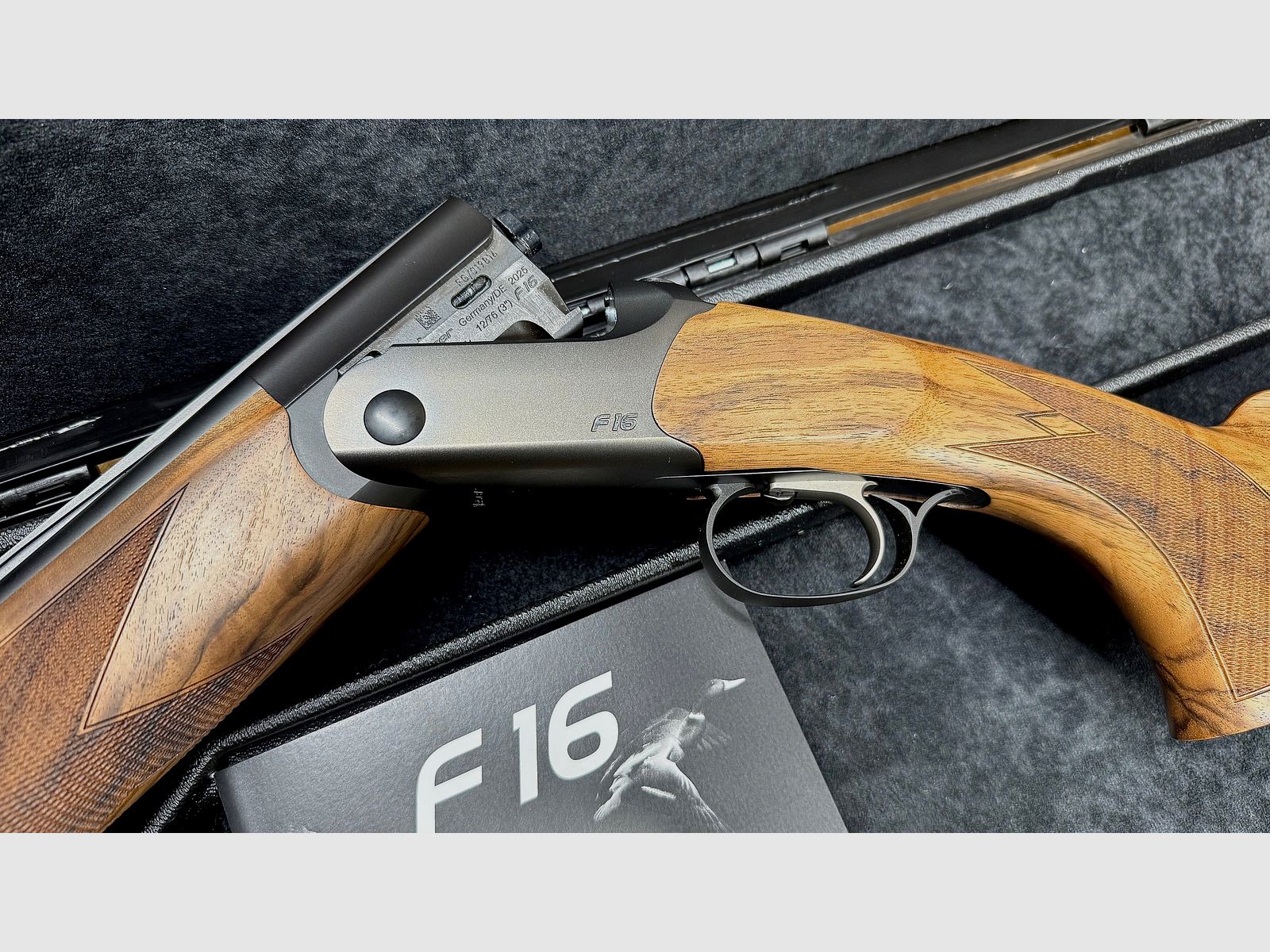 Bockdoppelflinte Blaser F16 Game / HK 7 / mattes Finish / 12/76 / Logo silber / Basküle stahlgrau / LL 71 cm