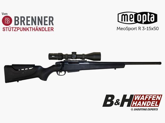 Brenner Komplettpaket: Brenner BR20 Polymer mit Meopta MeoSport 3-15x50 (Parallaxe Verstellung)