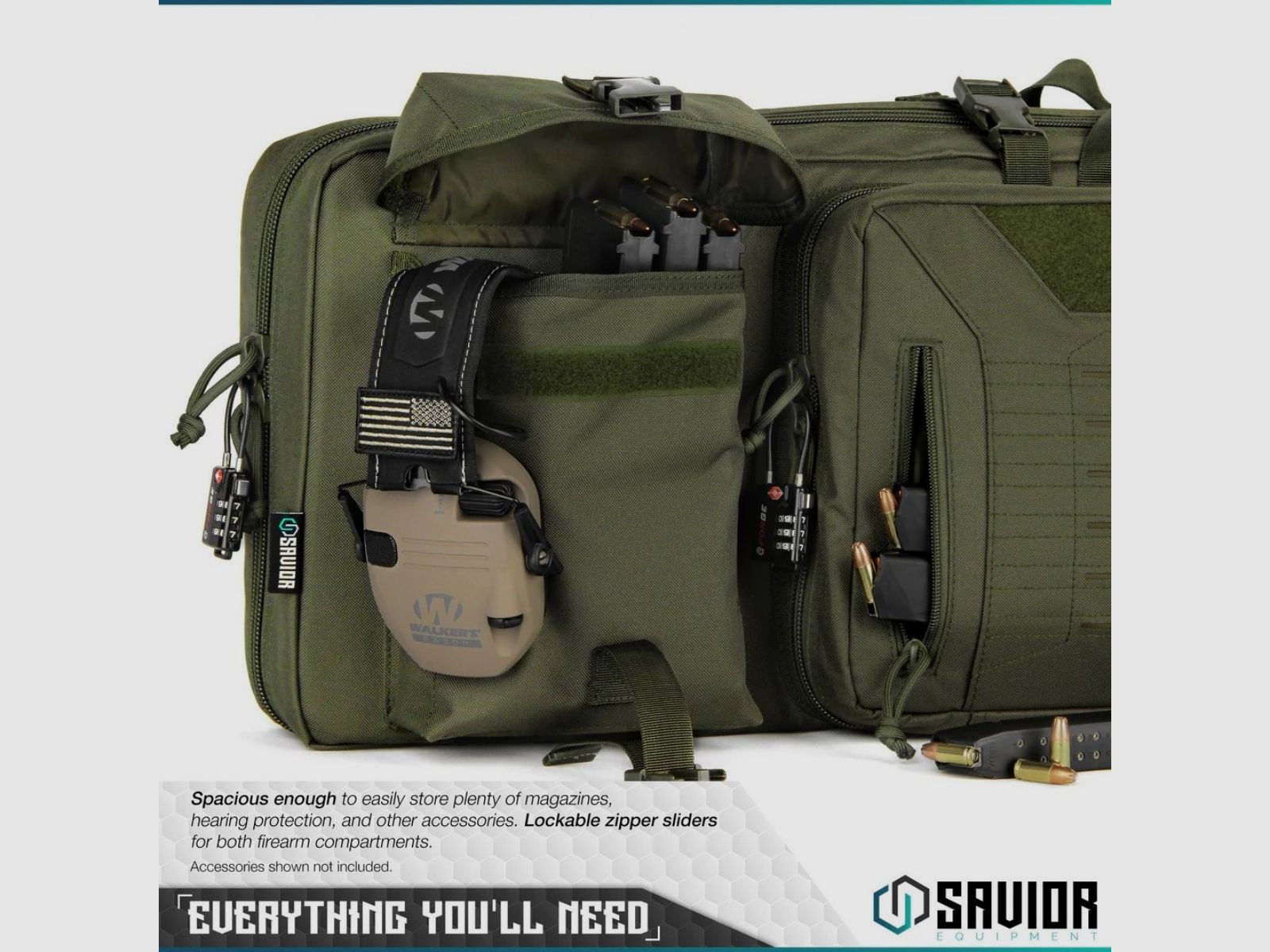 Savior – Double Rifle Bag – Urban Warfare – 51" – Green – RB-5112DG-VER2-OG, image 5 of 6