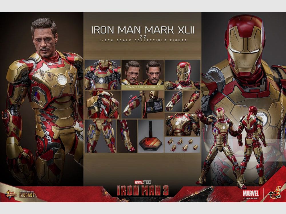 Iron Man 3 Movie Masterpiece Diecast Actionfigur 1/6 Iron Man Mark XLII (2.0) 32 cm | 43311