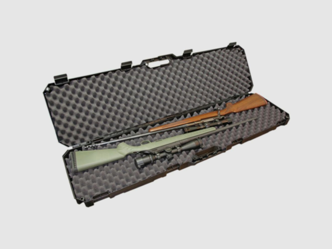 MTM GEWEHRKOFFER MIT TRAGEGRIFF FÜR 2 WAFFEN MIT OPTIK 51" SCHWARZ VE:1