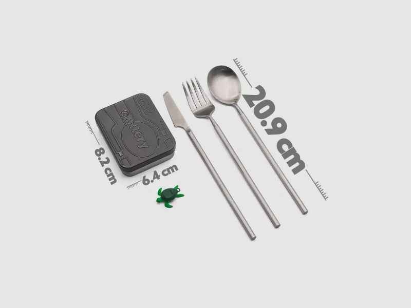 Outlery Reisebesteck-Set, Edelstahl, Taschenformat