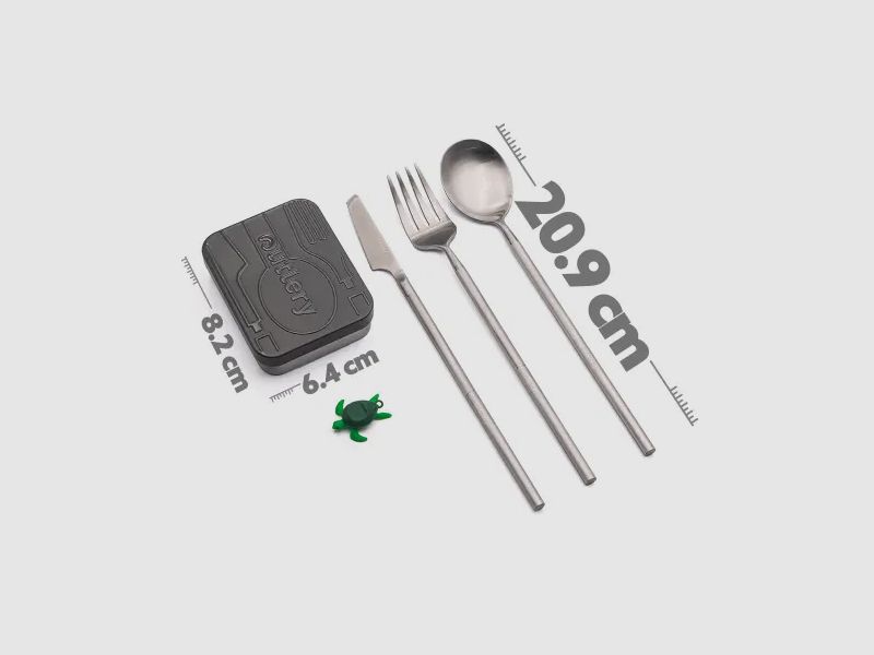 Outlery Reisebesteck-Set, Edelstahl, Taschenformat
