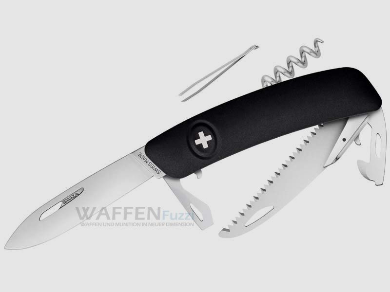 SWIZA pocket knife D05 steel 440 black anti-slip grip saw and 10 other functions