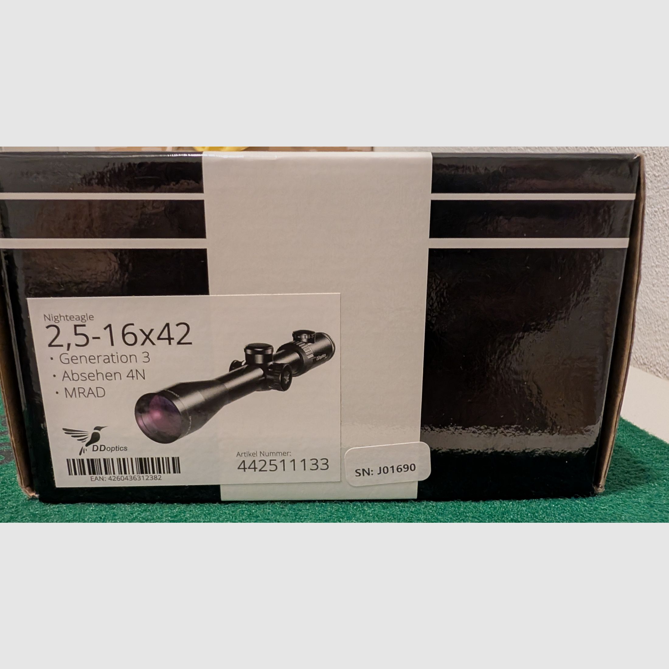 DDOptics V6 2.5-16x42 3rd Gen scope with manual red dot sight
