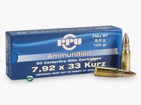 PPU PRVI PARTIZAN Munition Kal. 7,92X33 KURZ 124gr.