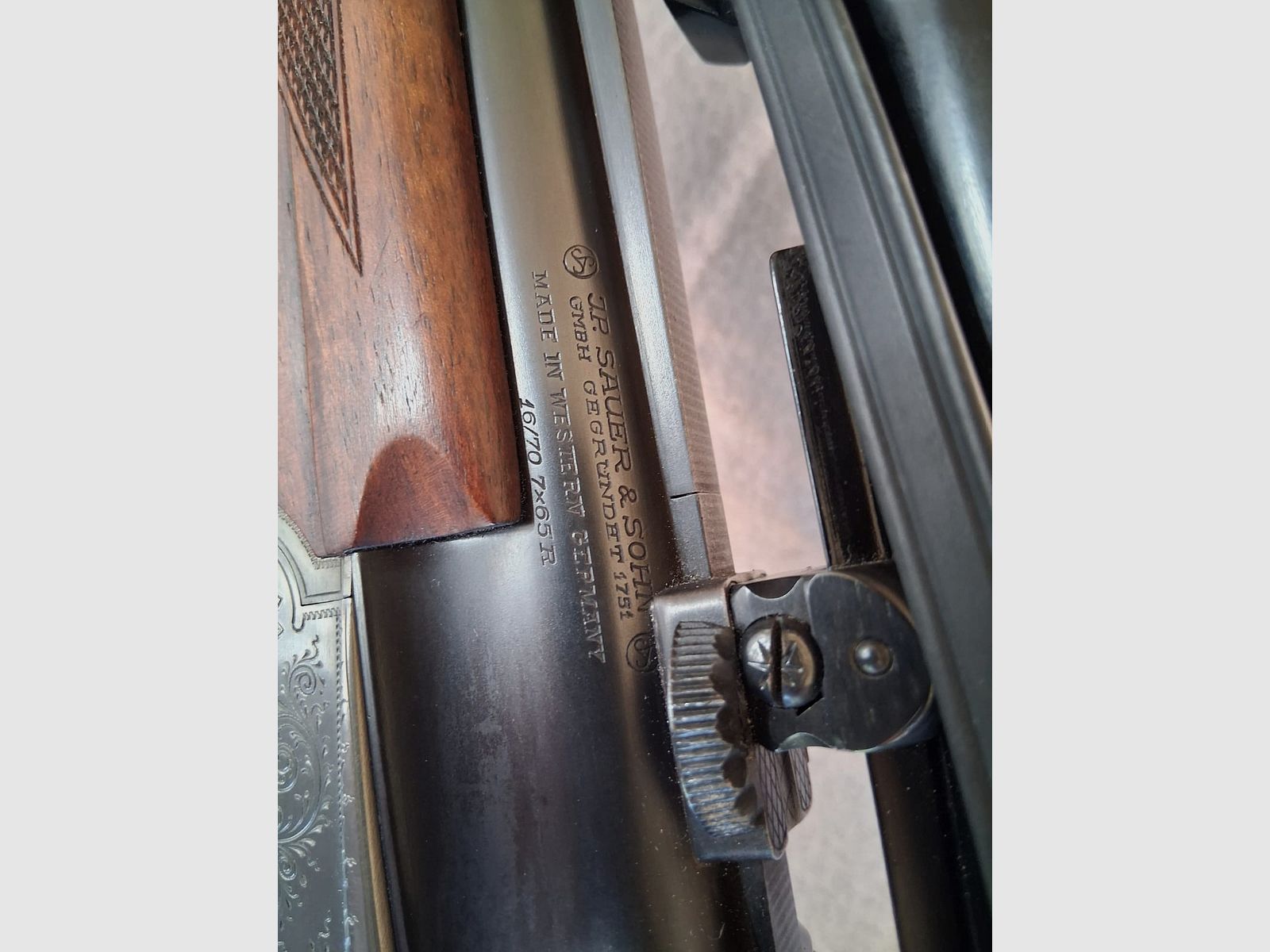 Langwaffe Sauer & Sohn Bockbüchsflinte 16/70 und 7x65R mit Zielfernrohr Zeiss Diavari 1,5-6