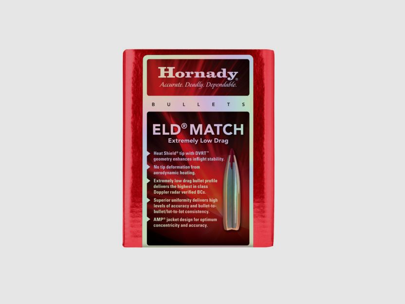 LOT 100 POCISKÓW HORNADY 6MM 243 ELD-Match 109GR 24530, zdjęcie 2 z 3