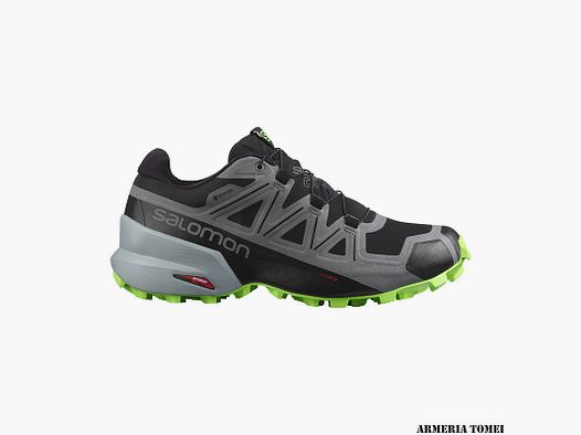 SALOMON – HERREN – SPEEDCROSS 5 GTX Schwarz / Quiet Shade / Green Gecko