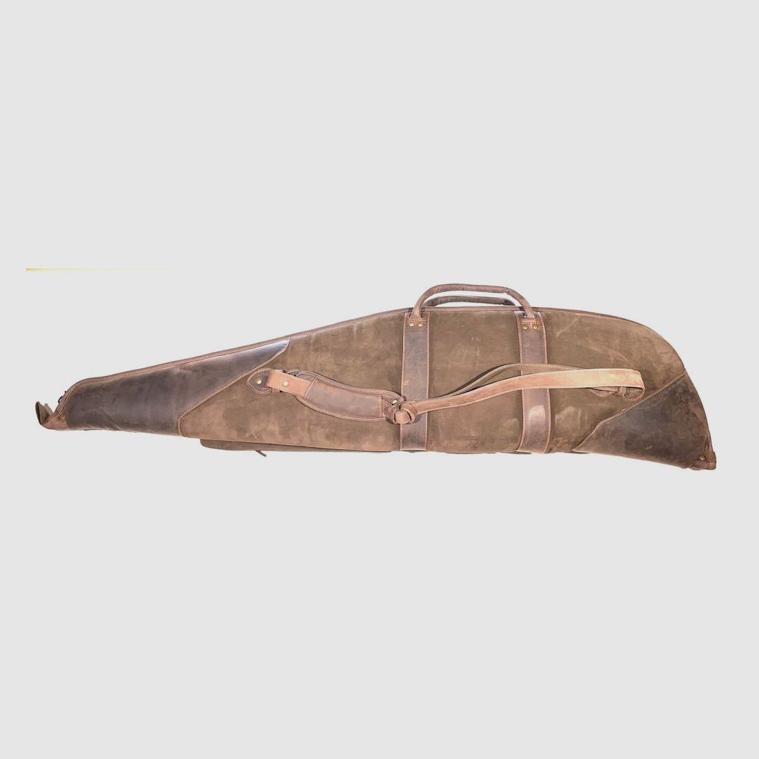 Étui pour fusil en cuir véritable avec poches latérales foncé, image 2 sur 3