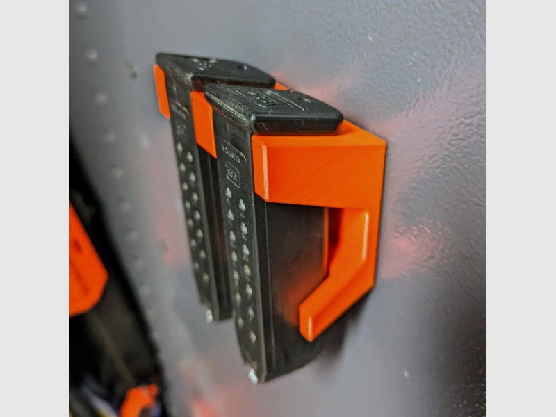 Magnetic Glock magazine holder for double-row .45 ACP & 10mm Auto magazines for gun safe - accessories for the gun safe