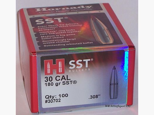 100St. HORNADY Geschosse .30(.308Dia.) - 180 - SST - #30702