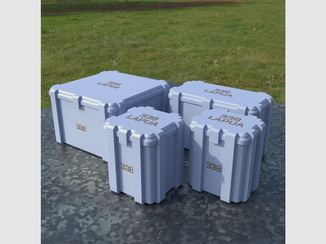 Filamelt ammunition box / .338 Lapua Magnum / 'flip lid' / cartridge box, ammo box, image 4 of 8